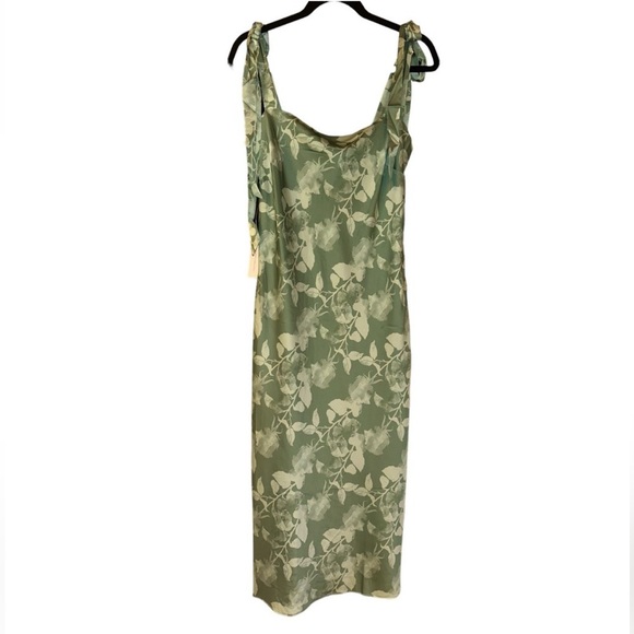 Modcloth Green Floral Midi Dress - Picture 2 of 7